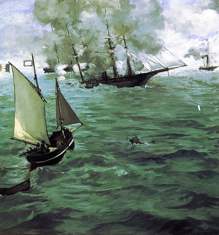 Édouard Manet - Le Combat du Kearsarge et de l'Alabama (1865), Philadelphia Museum of Art